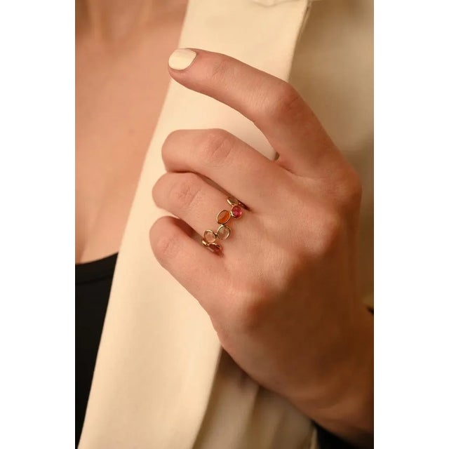 Not Yet Made - Made To Order Tourmaline Eternity Band in 18k Yellow Gold Size 7 ( All Sizes Available ) For Sale - Image 5 of 8