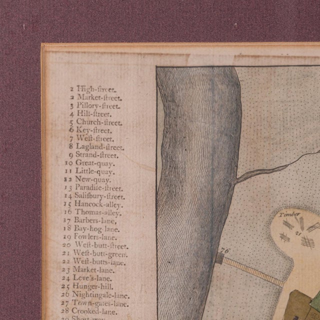 Late 18th Century 1780's Antique Town Plan Map Poole For Sale - Image 5 of 12