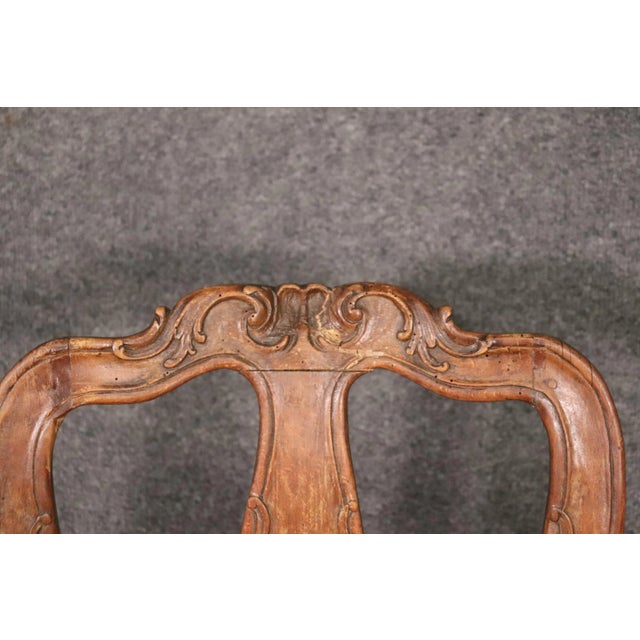 Wood Period 1770s Era Italian Provincial Walnut Desk or Vanity Chair For Sale - Image 7 of 13