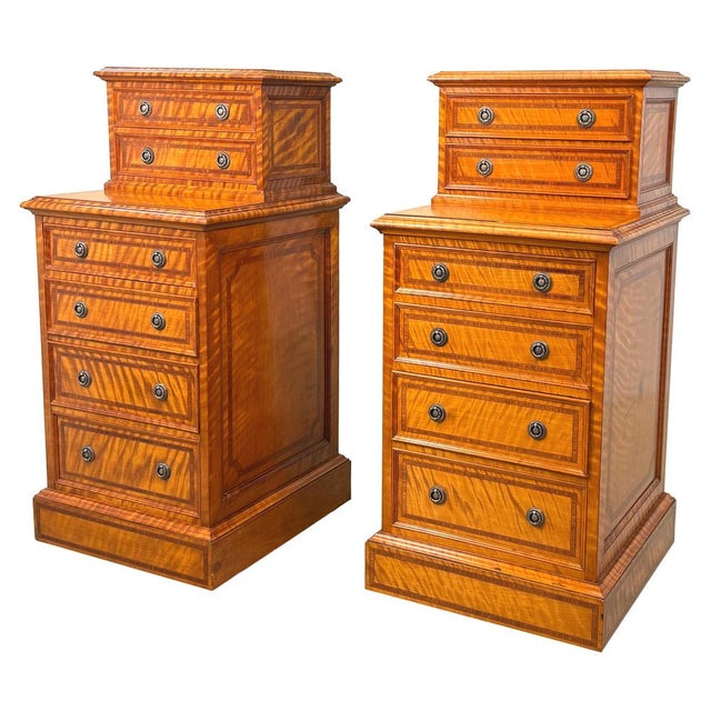 Antique Satinwood Bedside Chests, 1890, Set of 2 For Sale - Image 13 of 13