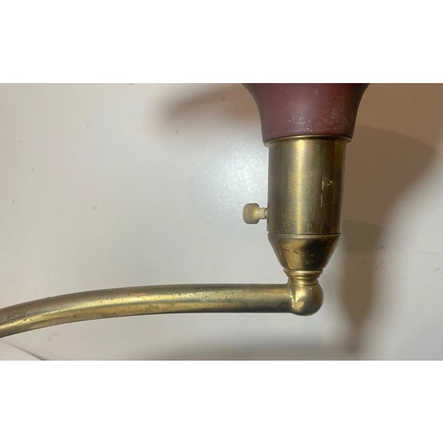 M.G. Wheeler Vintage Mid Century Modern Wheeler Brass Tole Flying Saucer Table Lamp Modernist For Sale - Image 4 of 13