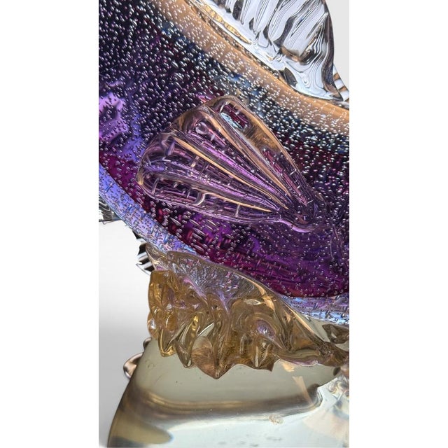 Large Vintage Alfredo Barbini Attributed Murano Glass Double Fish Sculpture Mid Century Italian Art Glass Centerpiece For Sale - Image 12 of 18