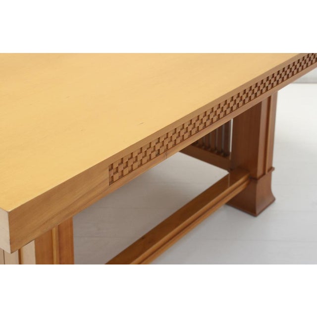 Brown Model 615 Husser Dining Table & Model 614 Coonley Chairs by Frank Lloyd Wright for Cassina, Italy, 1992, Set of 5 For Sale - Image 8 of 18