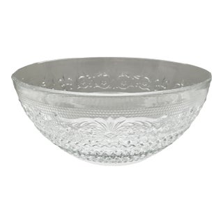 Mid 20th Century Scrollwork Pressed Glass Serving Bowl For Sale