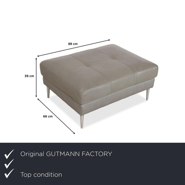 Grey Leather Stool with Chrome Feet from Gutmann Factory For Sale - Image 4 of 6