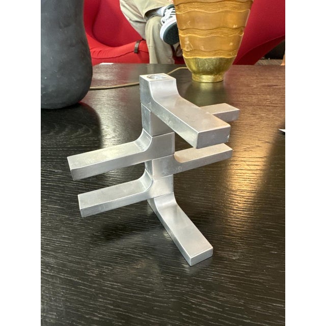 Aluminum Knife Holders by Pierre Vandel for Pierre Cardin, 1970s, Set of 6 For Sale - Image 4 of 5