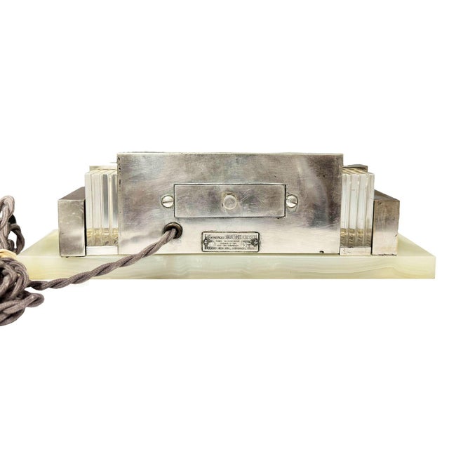 1930 Art Deco Silver Plate & Marble Model 975 Digital Mantel Clock by Lawson For Sale - Image 9 of 11