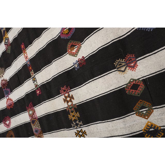 Striped Turkish Kilim Rug 7'4'' X 9'6'' For Sale - Image 10 of 12
