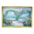 Mid 20th Century Framed Oil Painting Impressionist Courtyard Scenic Garden With Seaside View For Sale