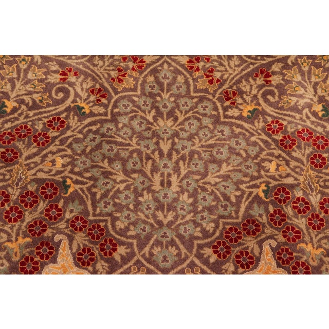 Shabby Chic Beautiful 1990's Pak-Persian Brown/Ivory Wool Rug - 9'1'' X 12'0'' For Sale - Image 3 of 9