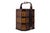 Wood Antique 3 Three Tiered Wood & Bamboo Rattan Chinese Wedding Basket For Sale - Image 7 of 18