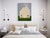 Textile El Guapo by Justin Wheatley | Acrylic on Canvas White Barn With Green Field For Sale - Image 7 of 11