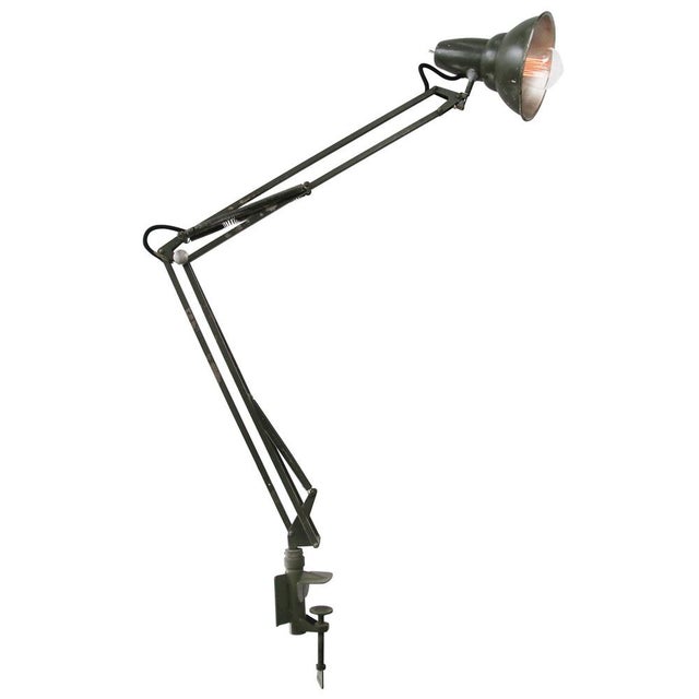 Vintage Swedish Industrial Metal Spring Machinist Light For Sale - Image 6 of 6