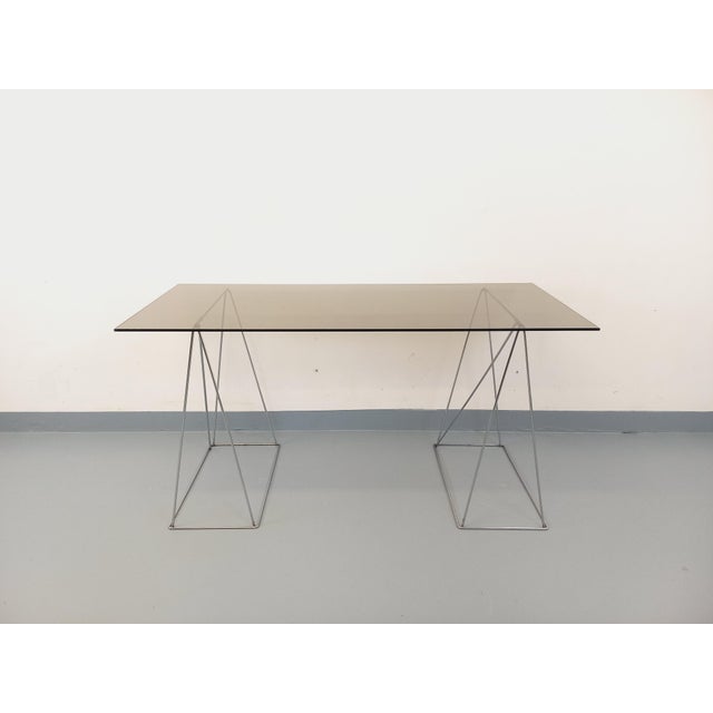 Vintage Desk in Smoked Glass and Chrome Metal, 1970s For Sale - Image 13 of 18
