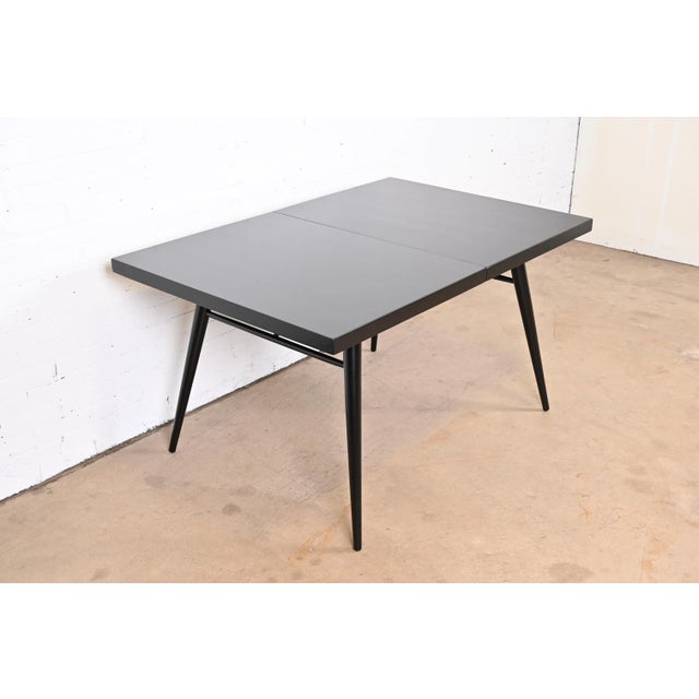 Black Paul McCobb Planner Group Black Lacquered Extension Dining Table, Newly Refinished For Sale - Image 8 of 13
