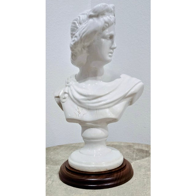 Elevate a bar cart or Italian-themed vignette with this vintage white ceramic lady bust decanter, originally bottled with...
