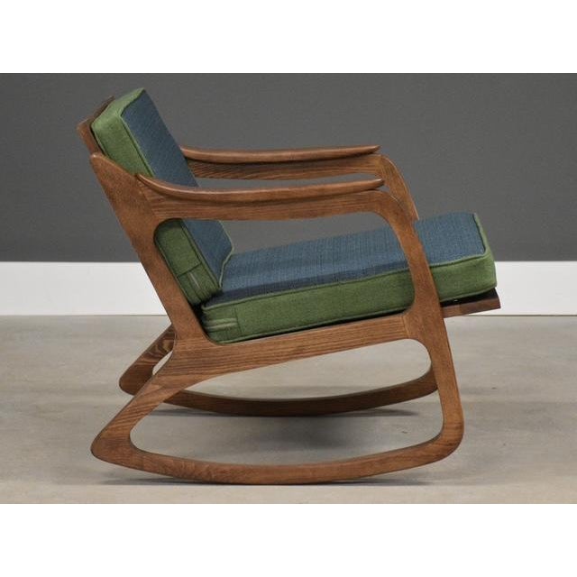 Mid-Century Modern 1960s Lawrence Peabody Refinished Mid Century Modern Rocking Chair For Sale - Image 3 of 9