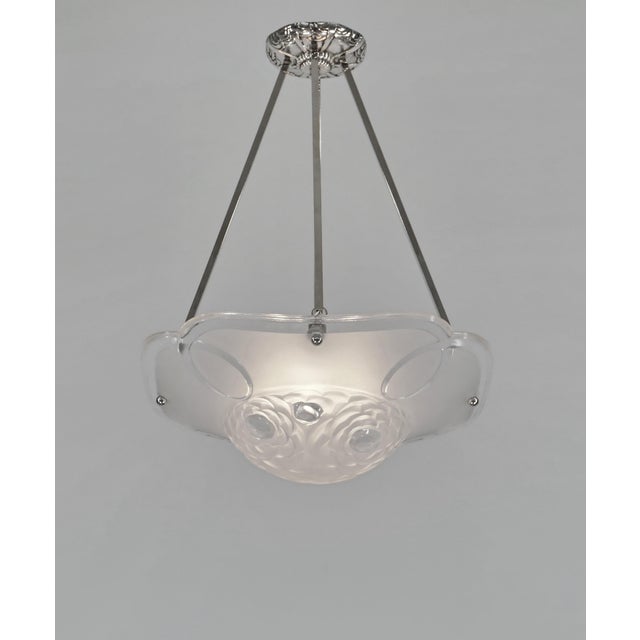 David Gueron Degue French Art Deco Pendant Light by Degue 1930 France For Sale - Image 4 of 11