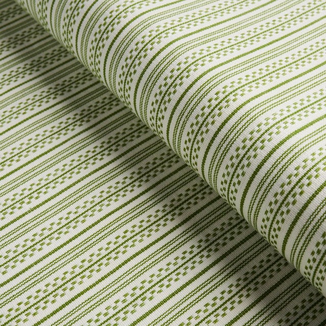 Schumacher Sample - Schumacher Jack Stripe Fabric in Green For Sale - Image 4 of 4