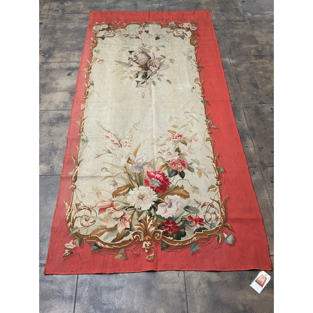 This elegant early 20th century Aubusson tapestry originates from France and dates to approximately 1920. Woven in wool,...