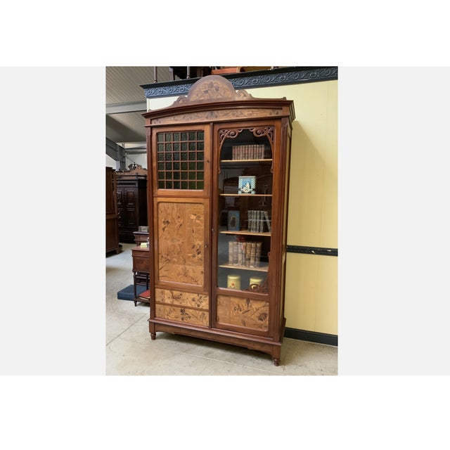 Art Nouveau Cabinet in Walnut, 1900s For Sale - Image 10 of 14