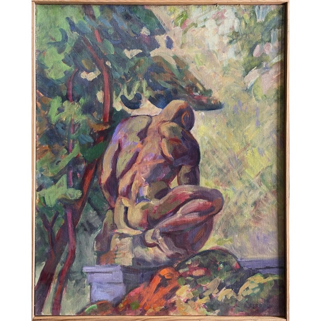 Anthony Ferrera - the Miner in Fairmount Park, Philadelphia, Signed (1993, Oil on Canvas)/Expressionist Figurative For Sale