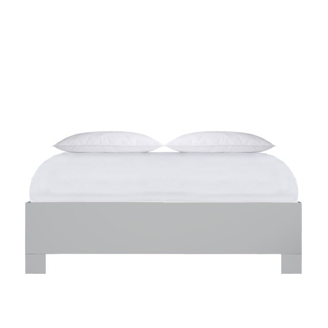 Wood Finn Platform Bed King - Light Gray For Sale - Image 7 of 12