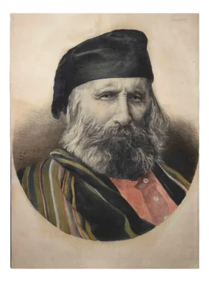 Portrait of Giuseppe Garibaldi, Lithograph, Early 20th-Century