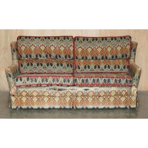 Vintage distressed Liberty's of London Ianthe upholstered 2-3 seat sofa This is a very well made and comfortable sofa in...