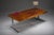 Executive Desk in Fine Hardwood Veneer on Nickel-Plated Steel Legs, 1970s For Sale - Image 11 of 18