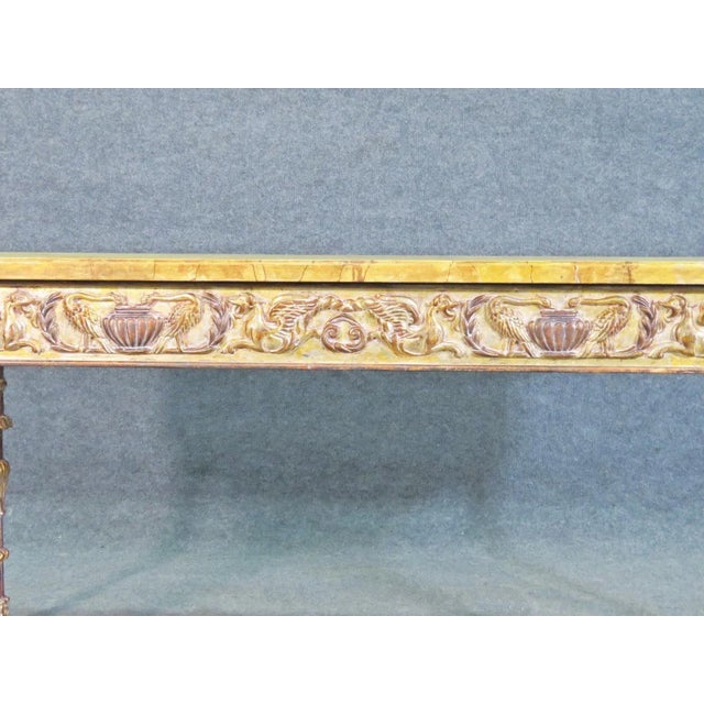 Faux Marble Paint Decorated Console Table in the French Louis XVI Manner For Sale - Image 4 of 13
