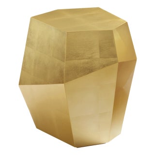 Three Rocks High Side Table in Gold Leaf from Insidherland For Sale