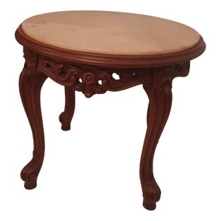 Louis Xv Coffee Table in Carved Wood and Precious Marble, 1965 For Sale