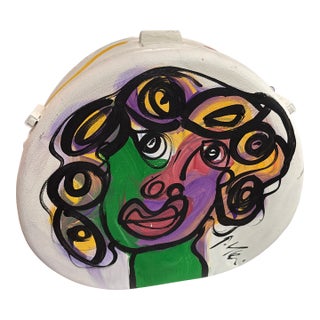 1970s Peter Keil Original Abstract Painting on Luggage Box For Sale