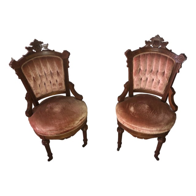 Pair of Antique Eastlake Victorian Chairs For Sale