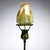 American Antique Tiffany Studios Pulled Feather Favrile Glass Blown-Out Candlestick Lamp For Sale - Image 3 of 9