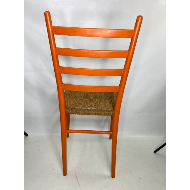 1960s Vintage Gio Ponti Style Orange Chair, Made in Italy For Sale - Image 5 of 13