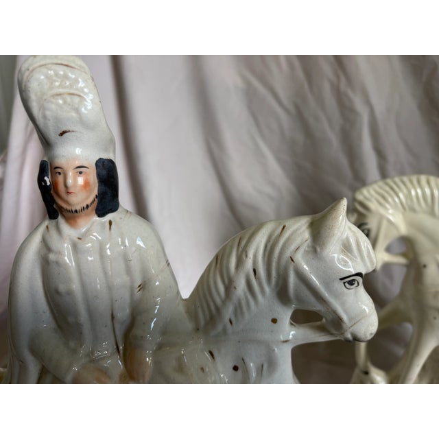 Pair of Mid 19th Century Staffordshire Scottish Hunters on Horseback For Sale - Image 13 of 14