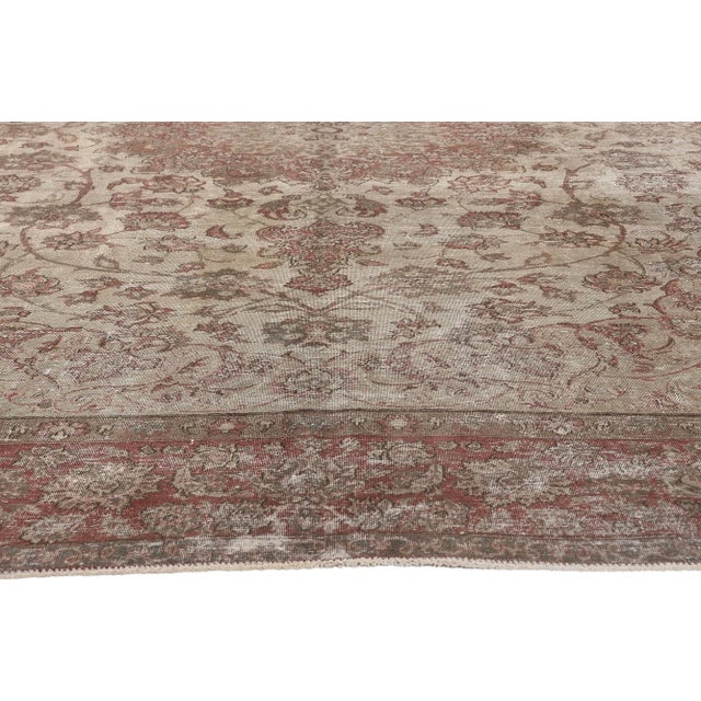 Mid 20th Century Distressed Vintage Persian Rug, 8'5 X 12'1 For Sale - Image 4 of 10