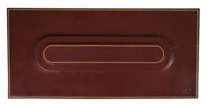Hermès Paris Burgundy Leather Dinner Placecard Setting Tray