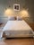 Crate & Barrel Queen Upholstered Bed Frame and Headboard For Sale - Image 4 of 8