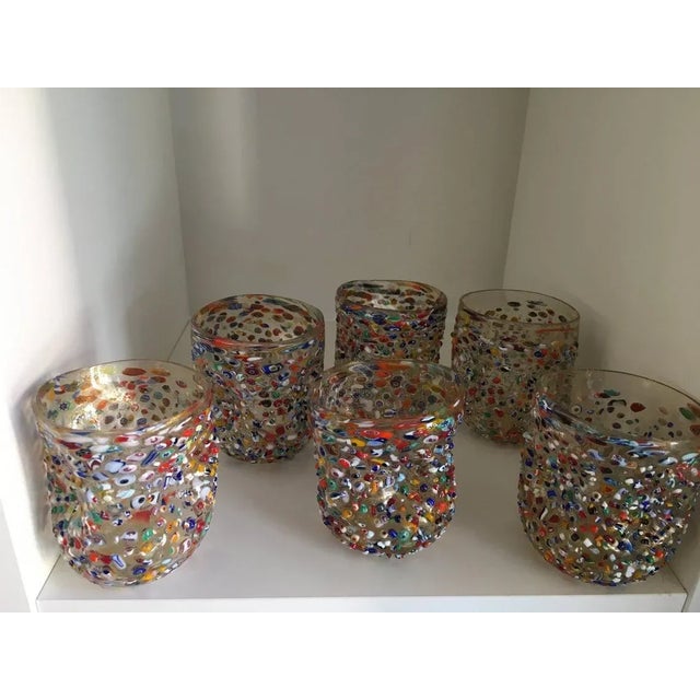 2000s "Murrisa Murano Glass" Glasses- Set of 6 set of 6 tumbler with "murrisa" very old technic in Murano very rare some...