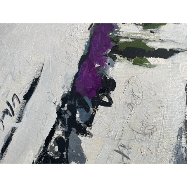 Abstract Landscape Abstract Painting "Poems to Provence" Abstract Painting in Black and Greys by Michele Zuzalek For Sale - Image 3 of 4