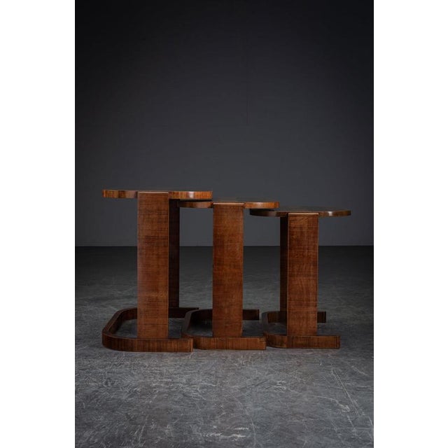 Art Deco Nesting Tables from De Coene, 1930s, Set of 3 For Sale - Image 11 of 18