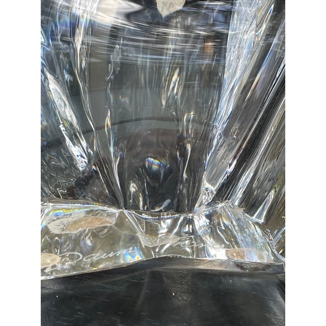 Glass Vintage Mid-Century Modern Daum France Clear Art Glass Table Lamp Base For Sale - Image 7 of 8