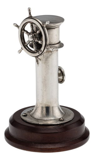 Vintage English Silver Captains Wheel Cigar Cutter, 1929