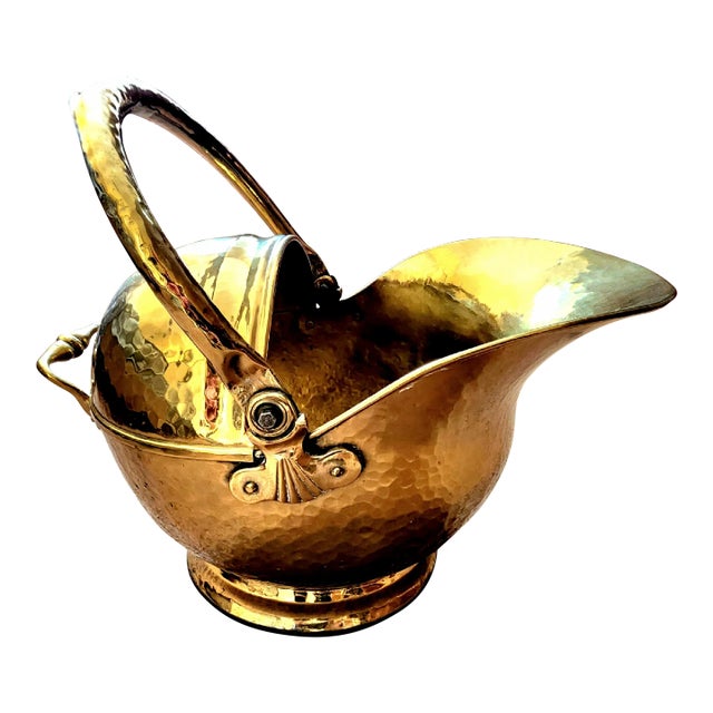 Antique Early 19th Century English Polished Solid Brass Coal Scuttle For Sale