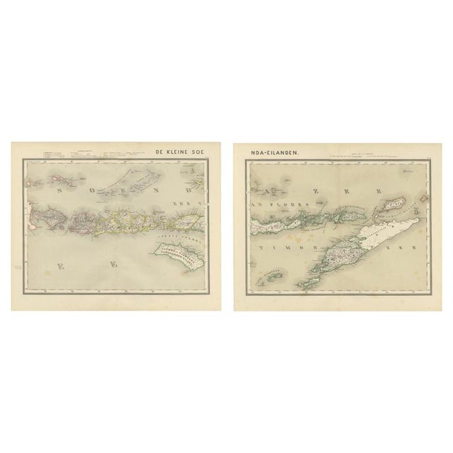 Antique Maps of the Lesser Sunda Islands in Dutch East Indies, 1884, Set of 2 For Sale - Image 15 of 15