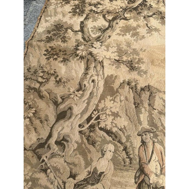 Beige Antique French Jacquard Tapestry with Shepherds in the style of Aubusson, 1920s For Sale - Image 8 of 18