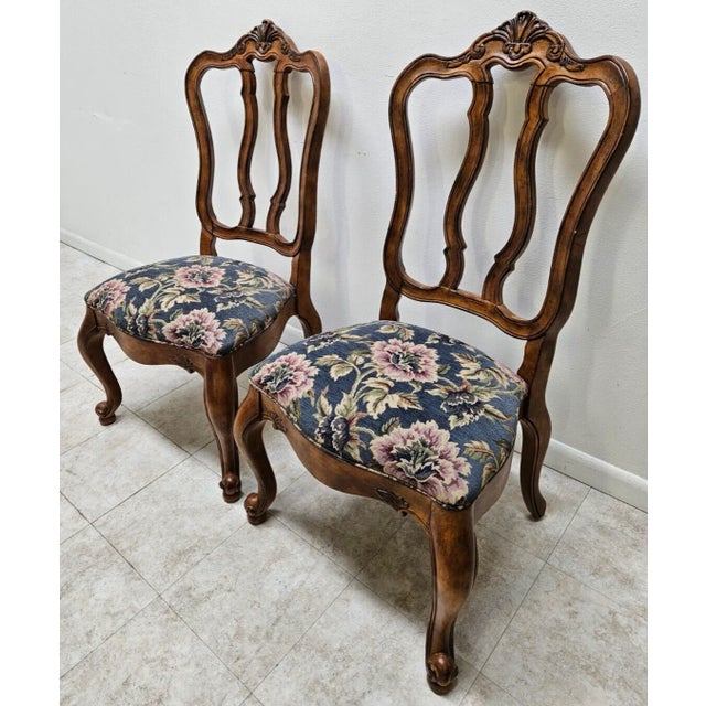 Wood 1990s Pair Chairs Ethan Allen Tuscany Pretzel Back Dining Room Side Chairs Newport French For Sale - Image 7 of 11